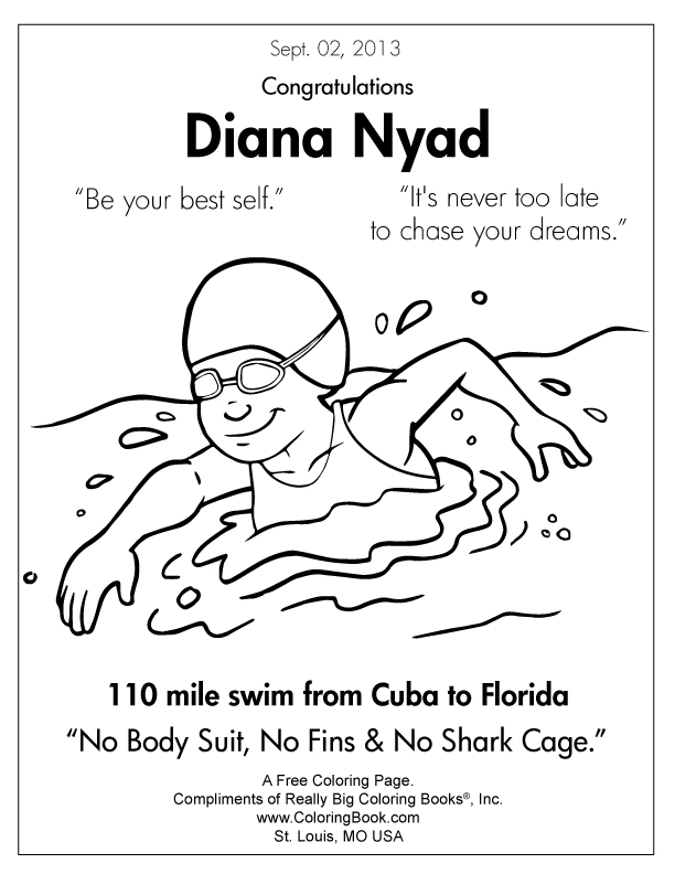 612x792 Coloring Books Diana Nyad Free Online Coloring Page Cuba Coloring