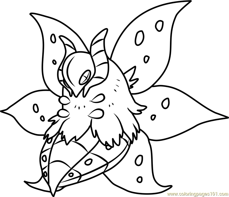 800x688 Volcarona Pokemon Coloring Page