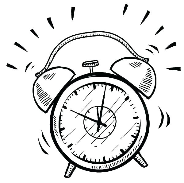 600x596 Clock Coloring Page Cuckoo Clock Coloring Page Setting Alarm Clock