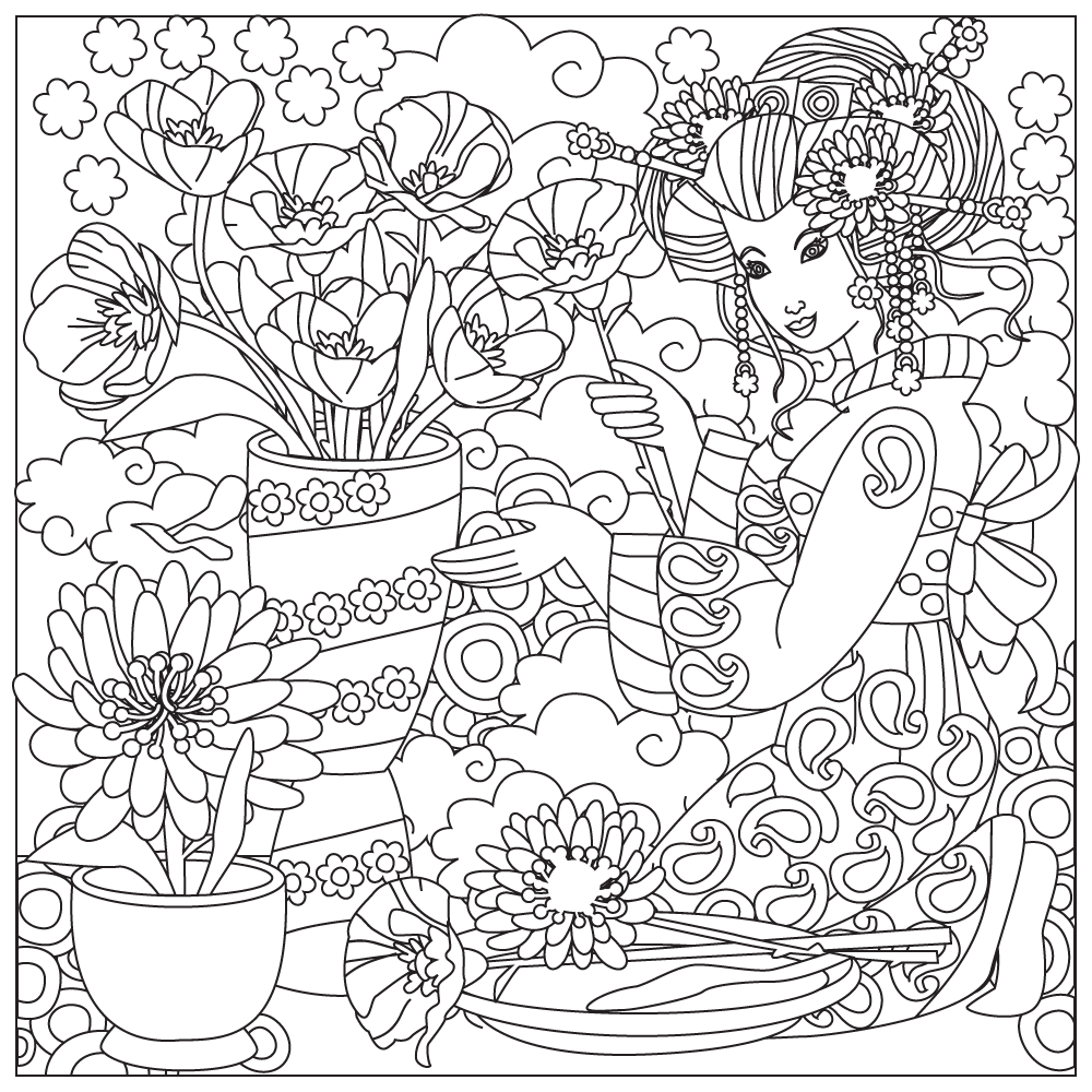 1000x1000 Free Japanese Culture Coloring Pages Parchment Carft Cards