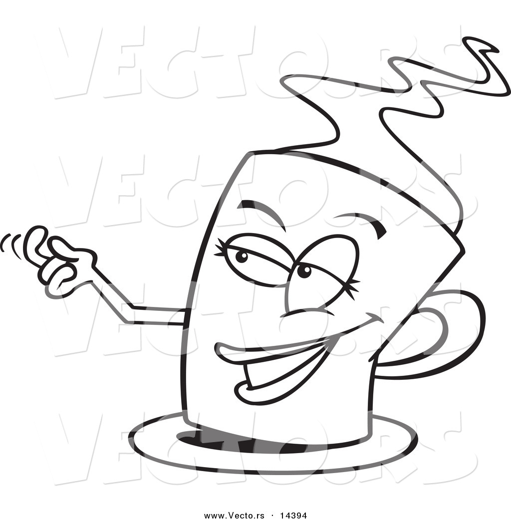 1024x1044 Coffee Cup Coloring Pages Vector Of A Cartoon Temptress Page