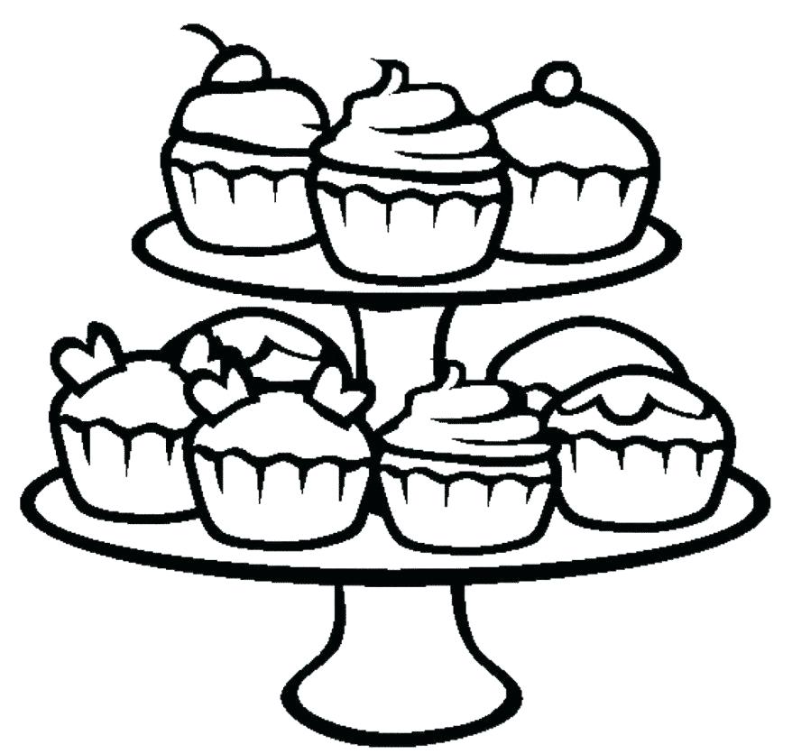878x836 Cupcake Coloring Pages For Kids Picture To Color Various Images