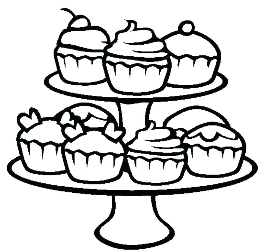 878x836 Cupcake Coloring Pages For Kids Picture To Color Various Images