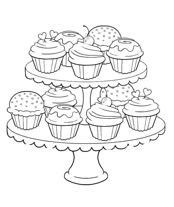 700x834 Cupcake Coloring Pages To Print Images Free Printable Cupcake