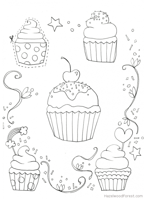 548x755 Free Cupcake Coloring Picture To Print Online Fun Coloring Pages
