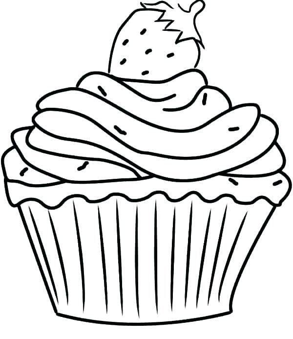600x692 Cupcake Coloring Page
