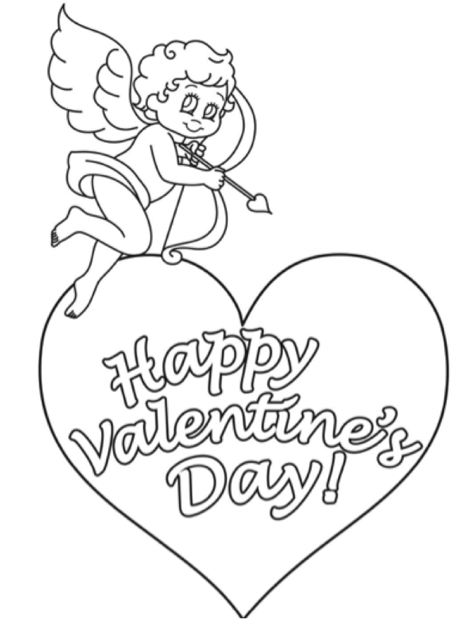 659x874 Valentine's Day Cupid Coloring Page Coloring Book
