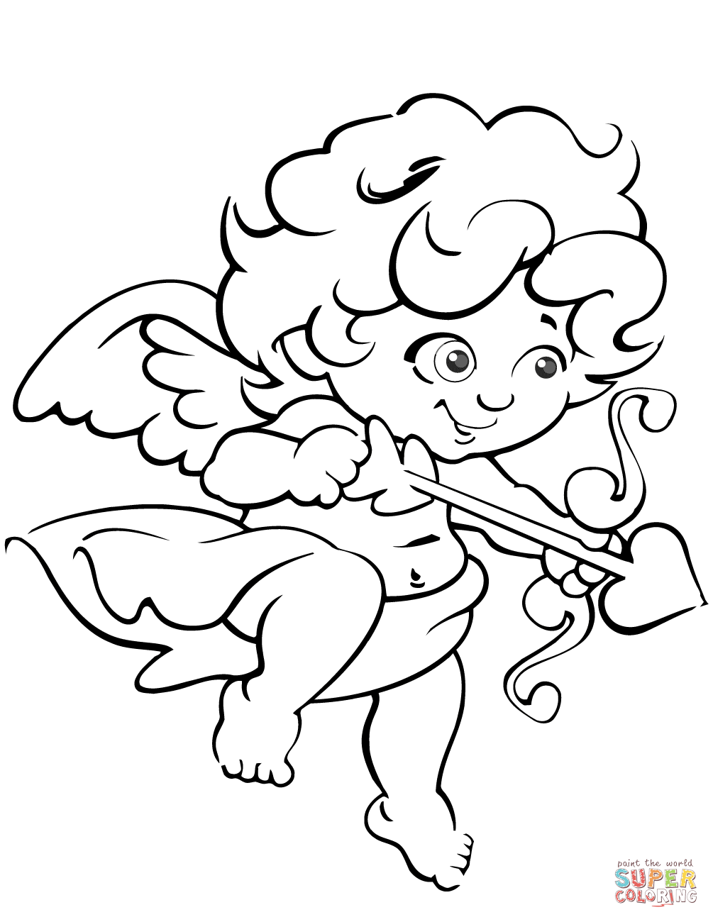 1005x1300 Cupid Coloring Pages Cute Valentine Page Free Printable Throughout