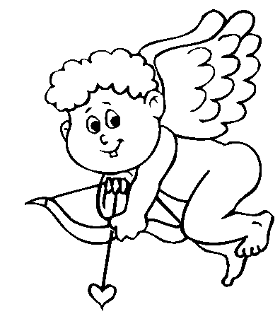 396x444 Printable Cupid Coloring Page