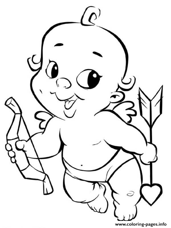 600x800 Baby Cupid Valentines Day Coloring Pages Printable