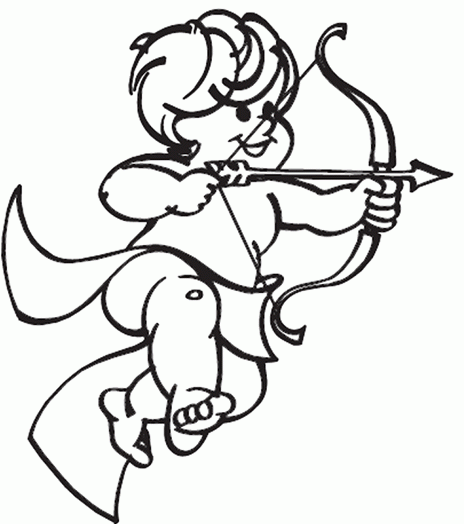 464x524 Printable Cupid Coloring Page