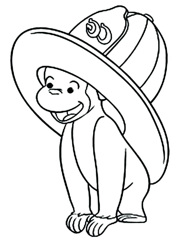 600x840 Curious Coloring Pages Color Curious Eating Banana Coloring