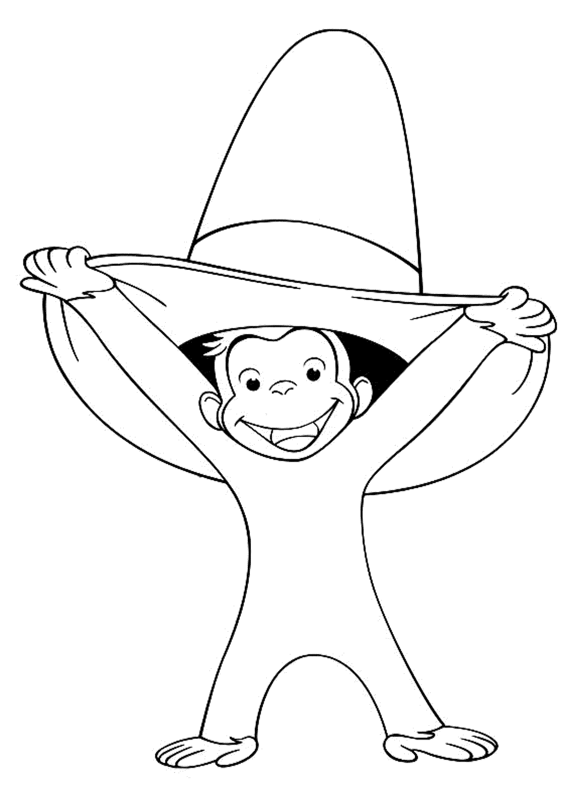 2000x2801 Curious George Big Hat Coloring Pages