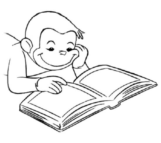 550x488 Curious George Stencil Coloring Page Free Download