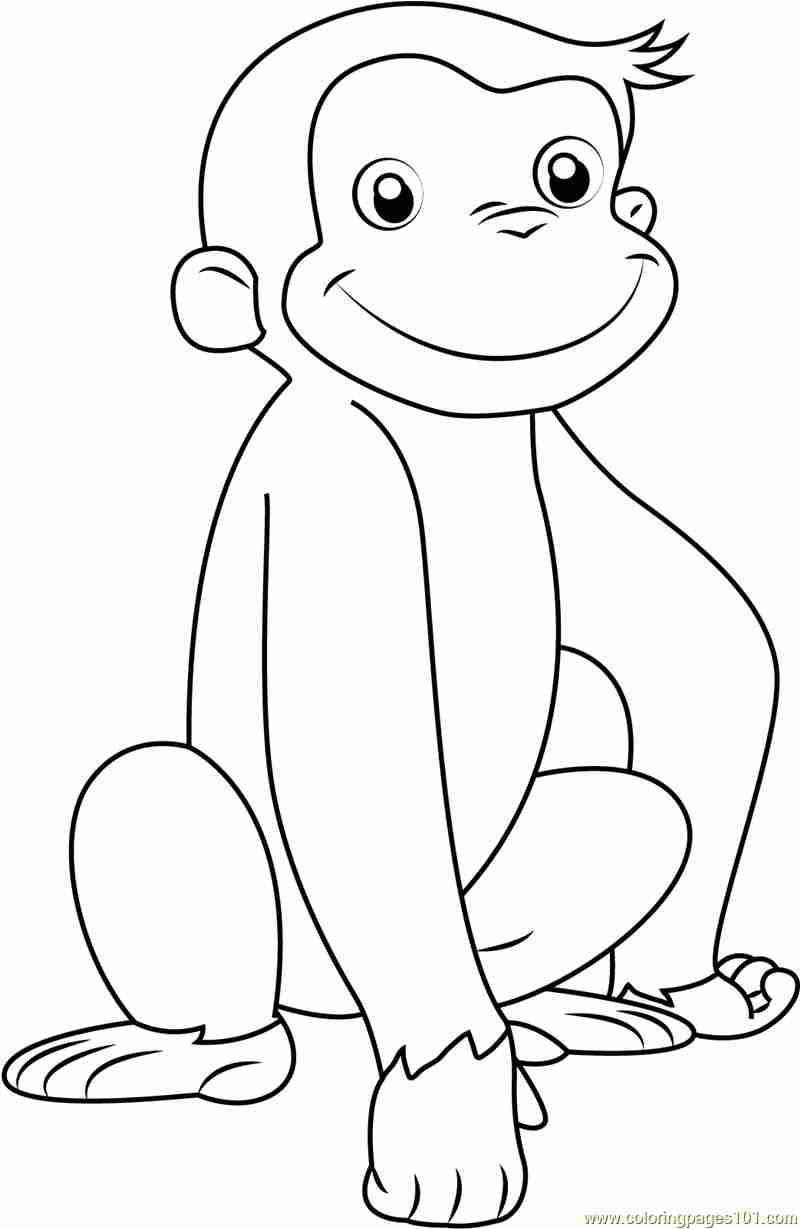 800x1229 Epic Curious George Coloring Page For Coloring Pages For Kids