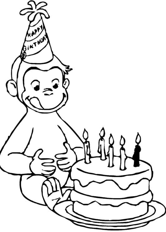 532x744 Curious George Birthday Coloring Pages Halloween
