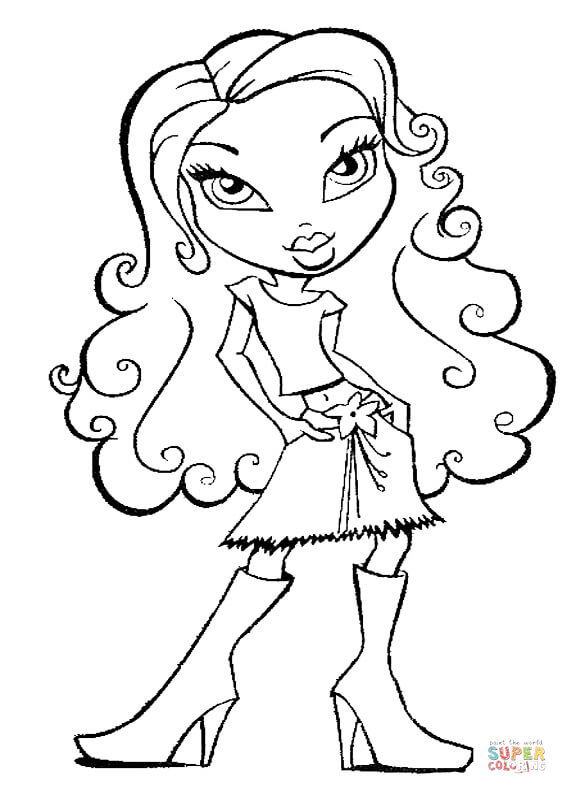 567x794 With Curly Hair Coloring Page Cartoon