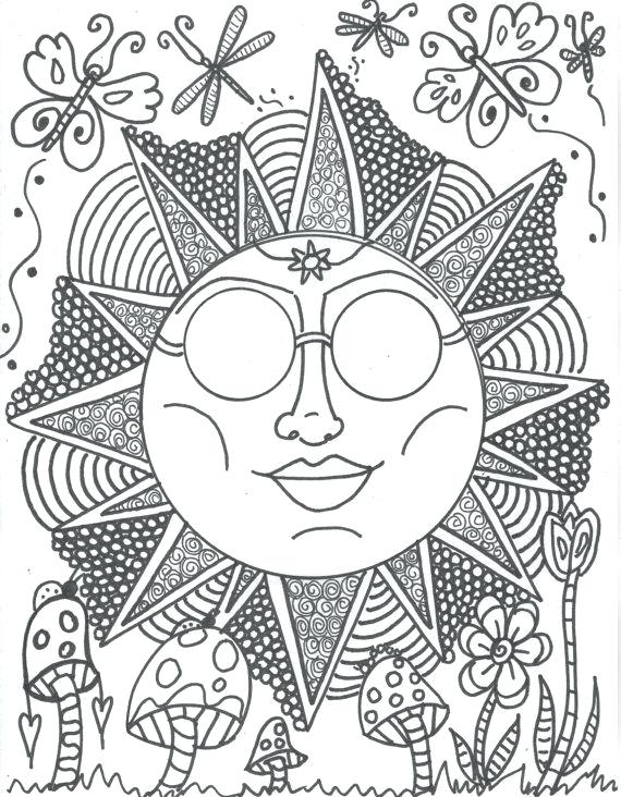 570x732 Hippie Coloring Sheets