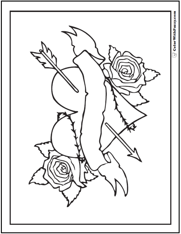 590x762 Heart And Rose Coloring Pages Rose Coloring Pages Customize Pdf
