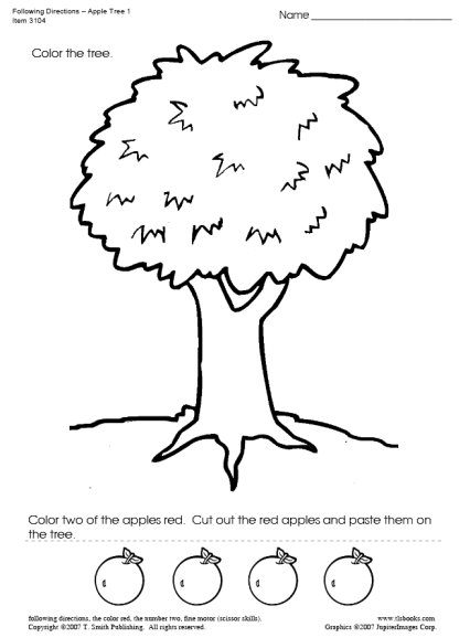 426x578 Apple Theme Colors, Counting, And Cut And Paste