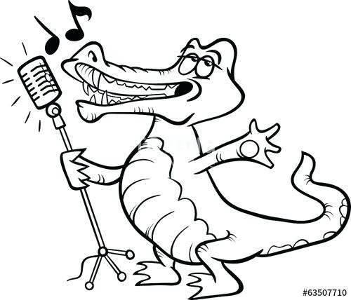 500x428 Crocodile Coloring Page Singing Crocodile Coloring Page Cute
