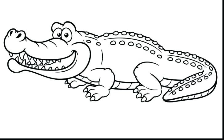 728x455 Free Alligator Coloring Pages Printable Cartoon In Sweet Draw