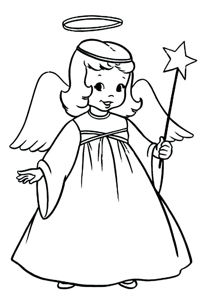 705x1000 Christmas Angels To Color Free Angel Coloring Pages Cute Angel