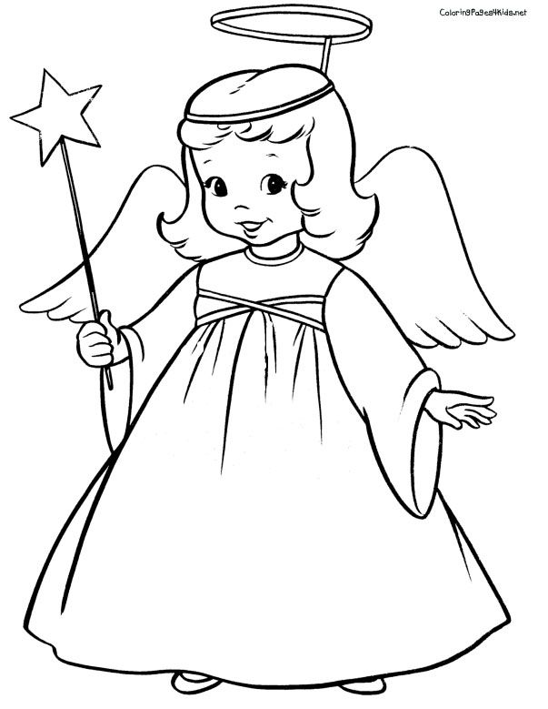 603x779 Free Angel Coloring Pages Cute Angel