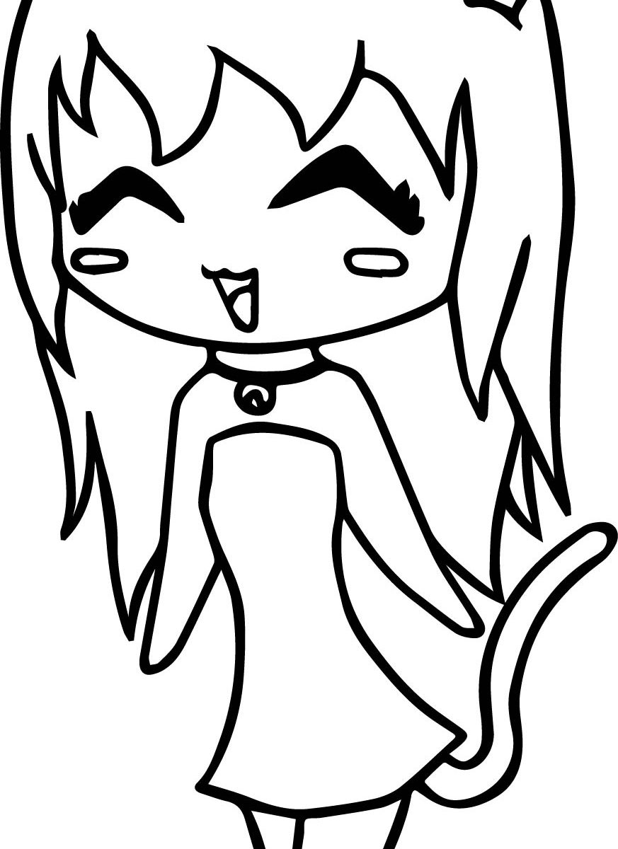 873x1200 Cute Anime Girl Coloring Pages Free