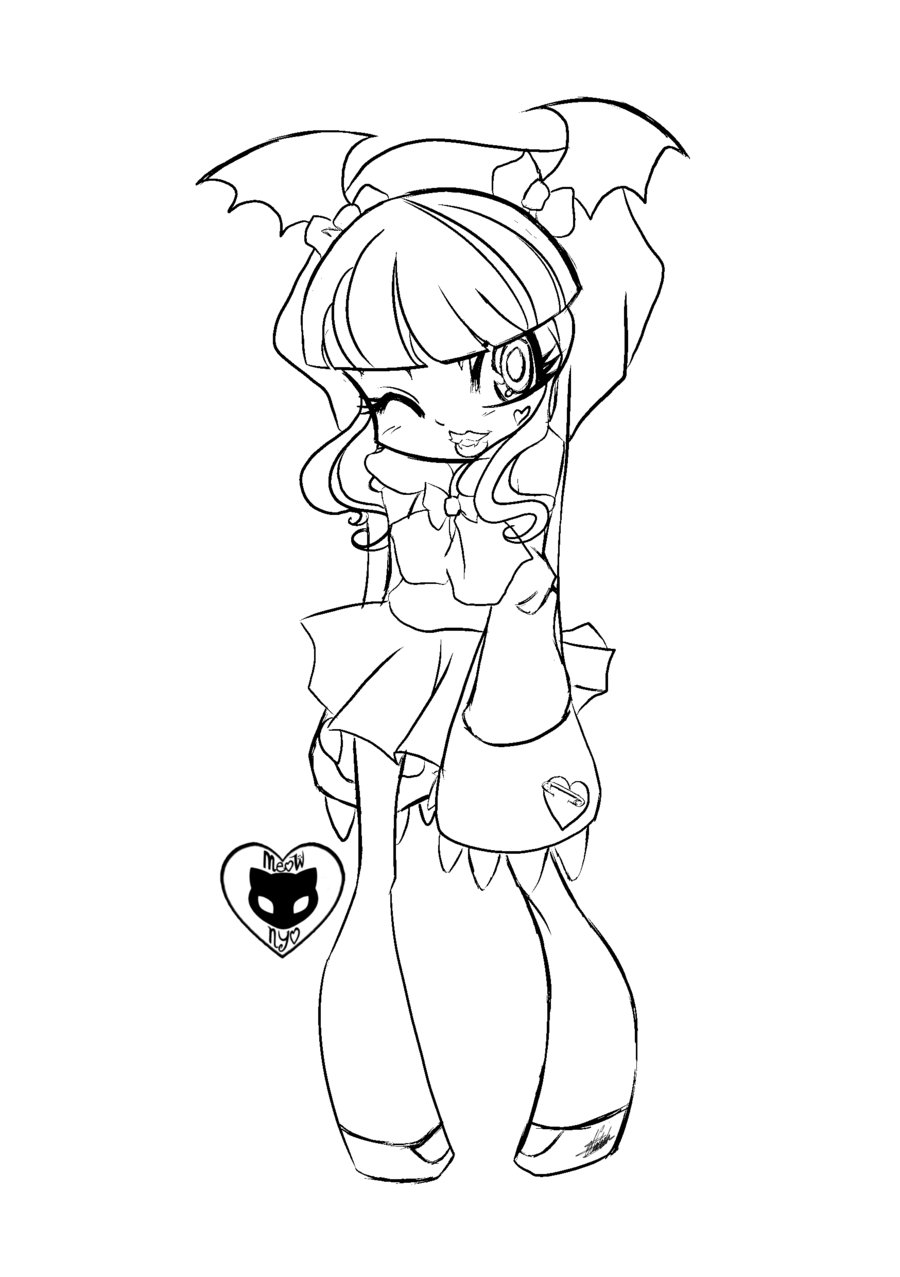 900x1277 Cute Anime Coloring Pages Free Printable Chibi For Inside Auto