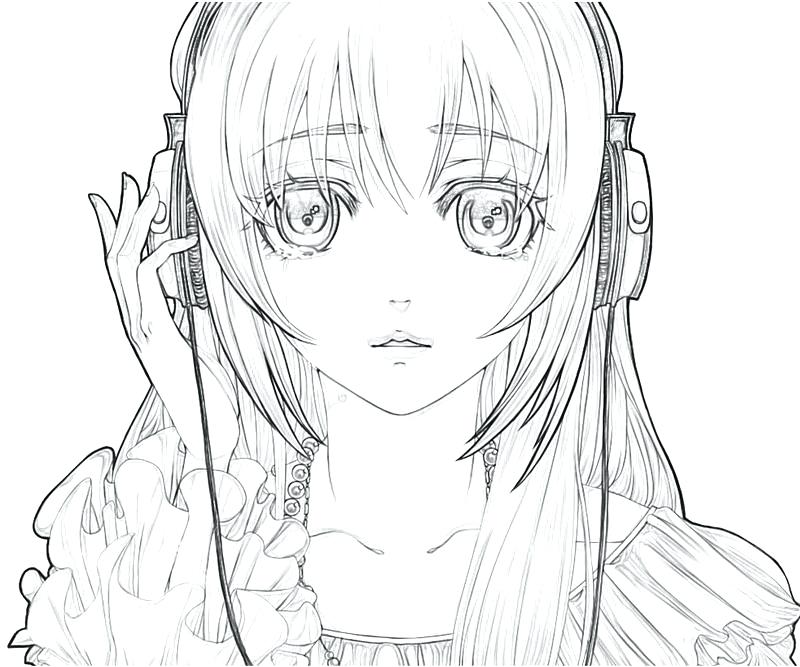 Cute Anime Girl Coloring Pages at GetDrawings | Free download