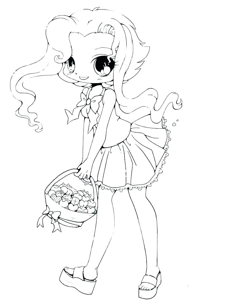 Cute Anime Girl Coloring Pages at GetDrawings | Free download