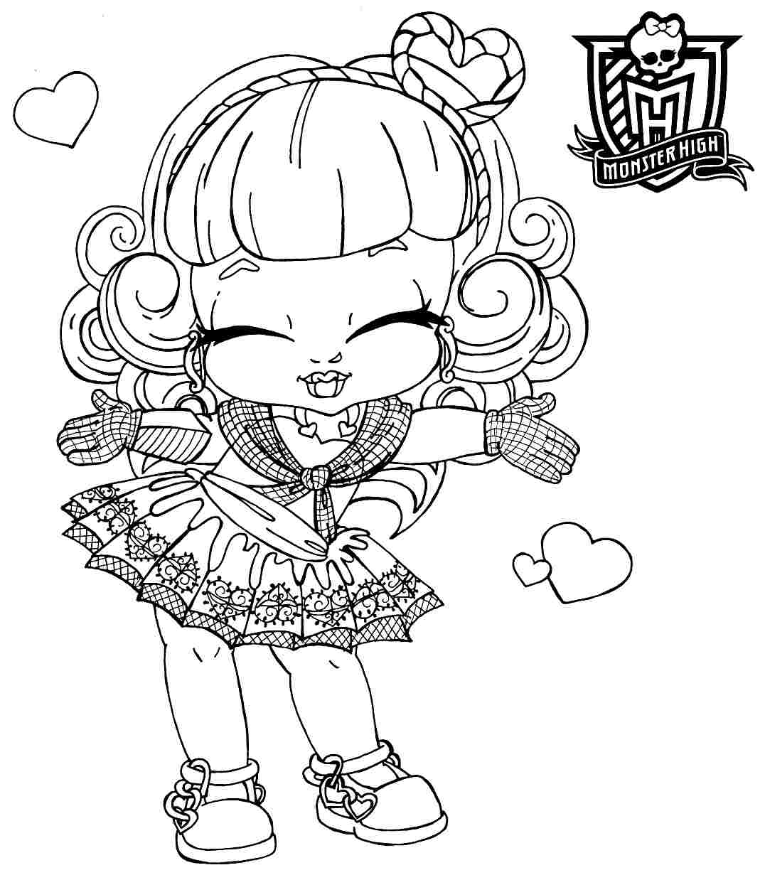 1076x1231 Coloring Pages For Girls Monster High Babies Color Bros