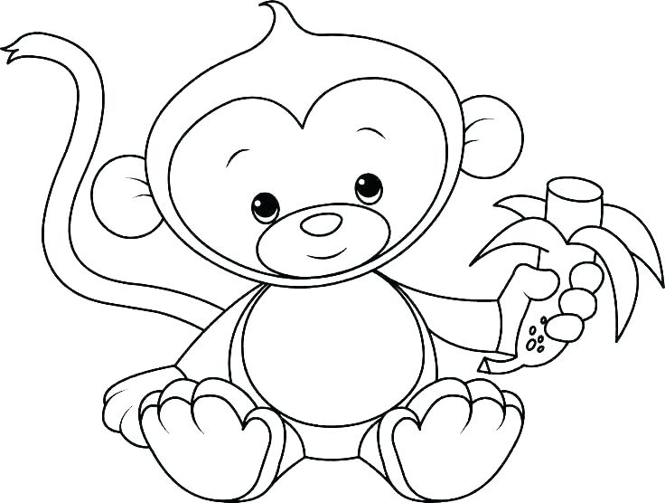 736x556 Coloring Pages Of Baby Monkeys Monkey Coloring Pages Printable