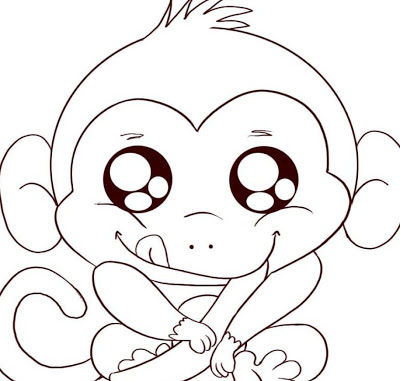 400x381 Animal Monkey And Baby Monkey Coloring Pages Kids Kentscraft
