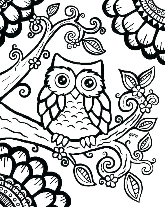 570x713 Coloring Pages Owls