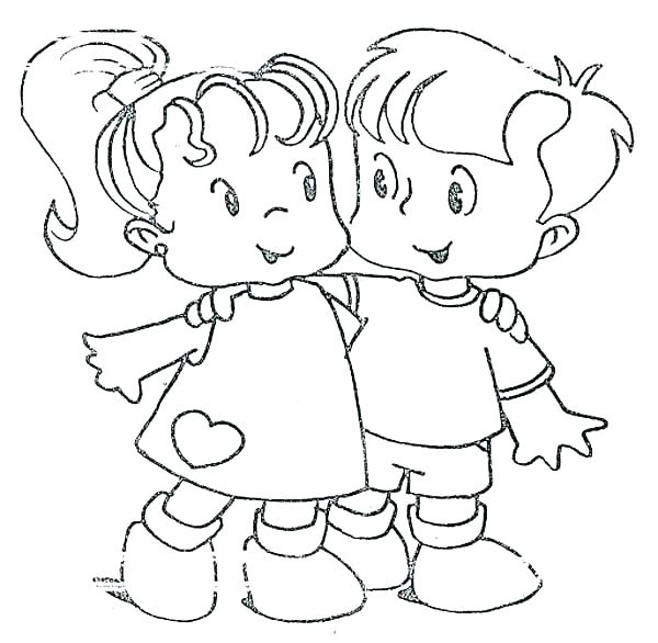 600x586 Friendship Coloring Pages Friends Coloring Page Best Friends