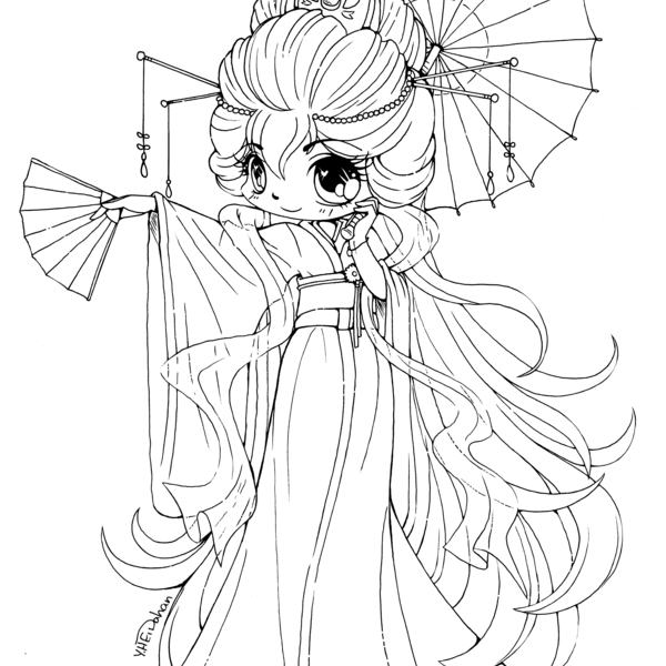 600x600 Chibi Coloring Page Coloring Pages
