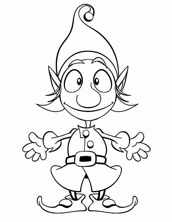 600x775 Cute Boy Elf Coloring Page Color Luna