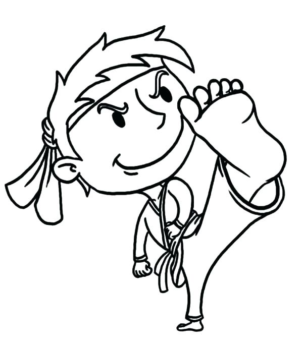 600x696 Boy Color Pages Karate Coloring Page Karate Boy Coloring Pages