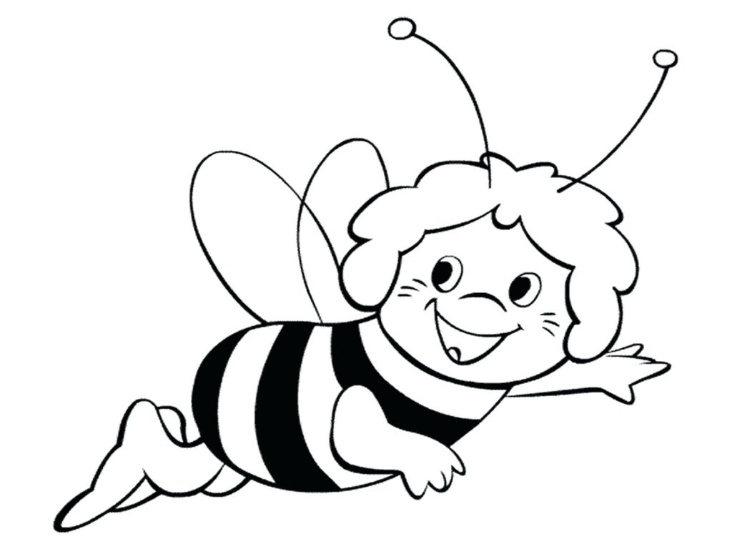 1024x768 Coloring Pages Bumble Bee Coloring Page Bees Pages Realistic