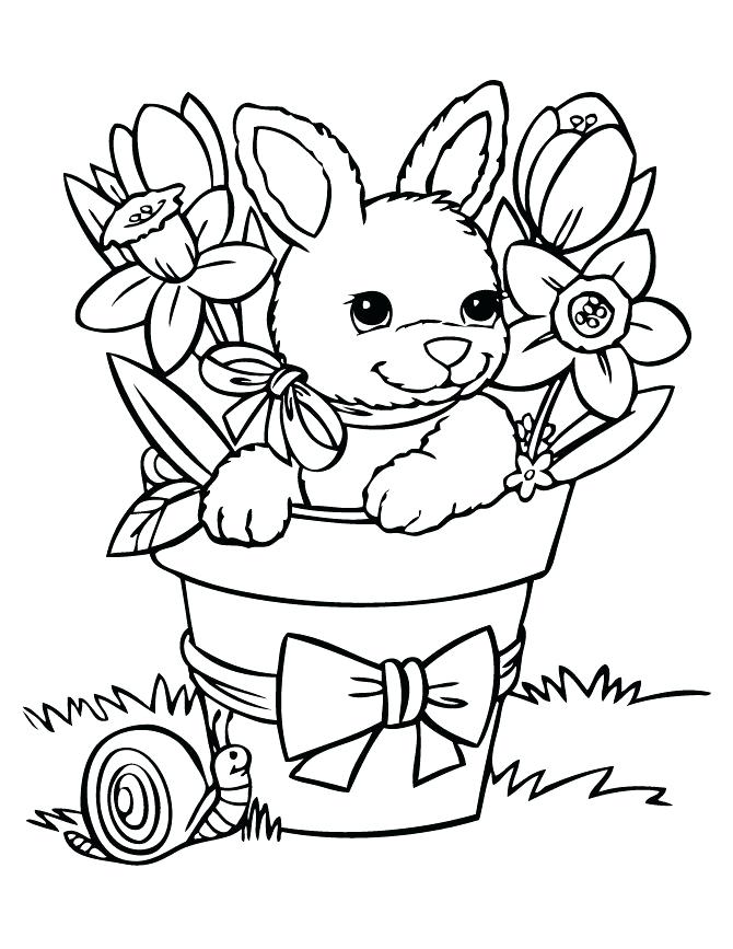 670x867 Cute Bunny Coloring Pages