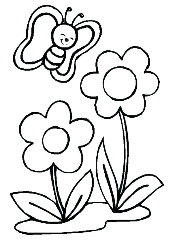 600x831 Flower Coloring Pages Cute Butterfly Coloring Pages Flower