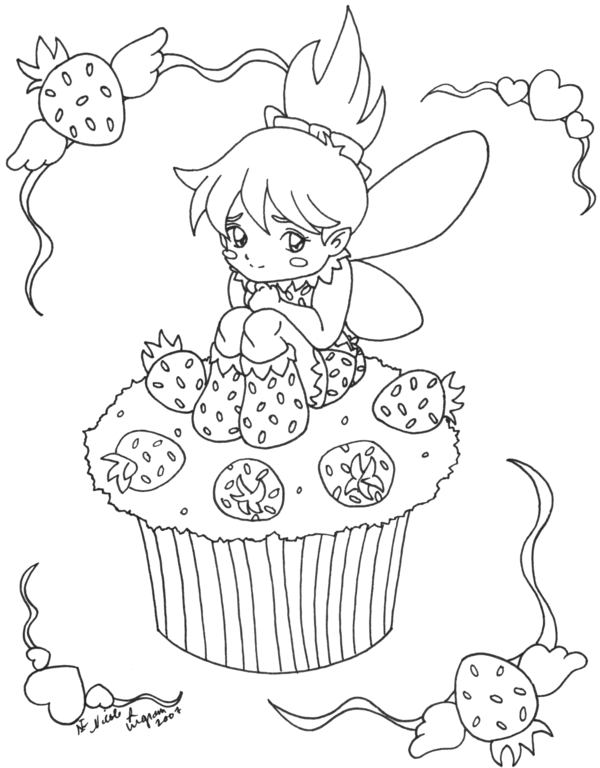 600x768 Cupcake Coloring Pages
