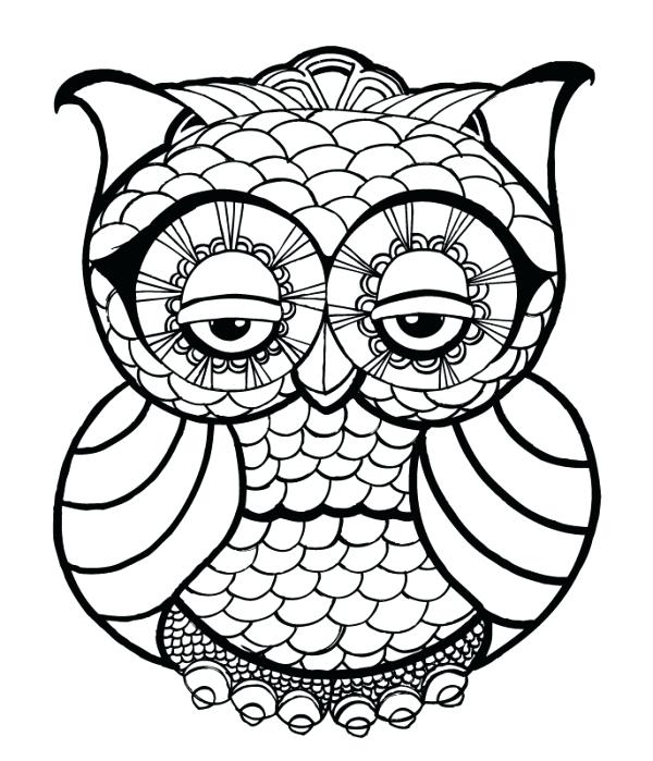 600x699 Free Printable Owl Coloring Pages For Adults And Menu Cute