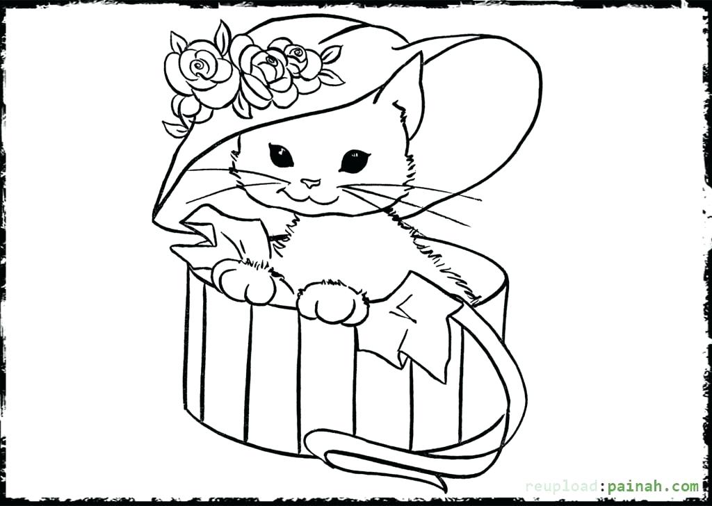 1024x728 Cute Kitty Coloring Pages Cat Item Hello Coloring Collection