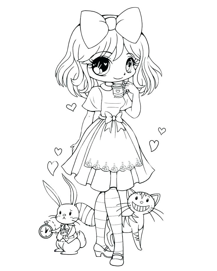 736x920 Cute Chibi Coloring Pages To Print Anime Girl Food Coloring