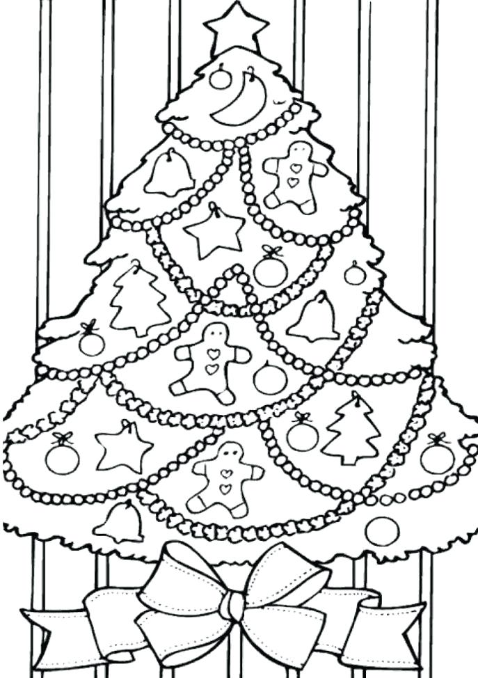 687x974 Coloring Pages Of Christmas Trees Large Size Of Coloring Tree