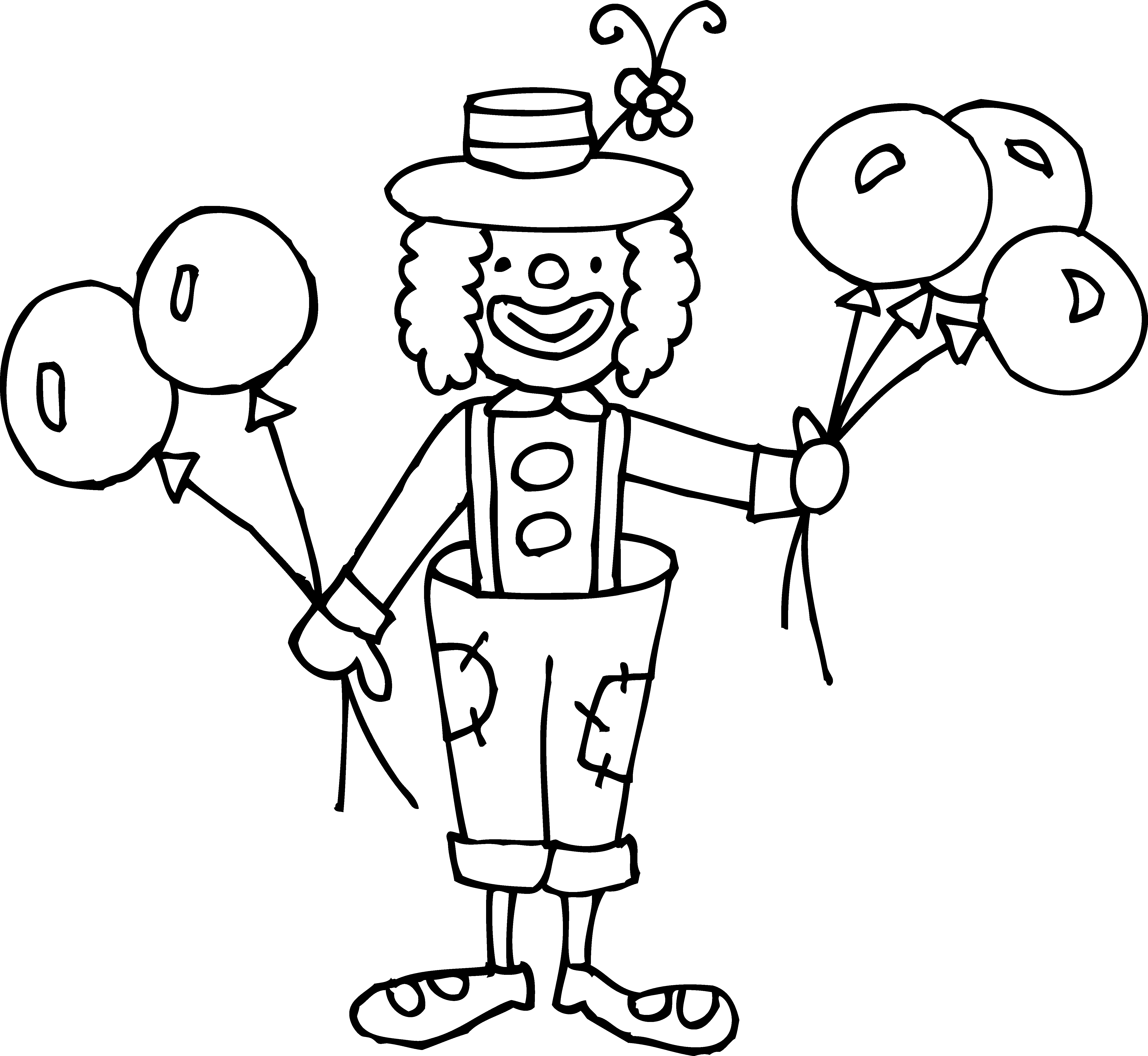 5531x5087 Silly Clown Coloring Page