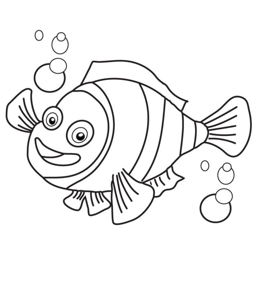 900x1027 Unique Clown Fish Page To Color Collection Printable Coloring Sheet